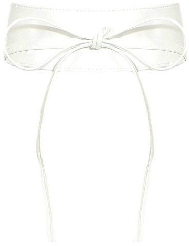 malito – Damen Taillengürtel aus 100% weichem Echtleder – Onesize Bindegürtel mit verstellbarem Taillenband – breiter Wickelgürtel mit Schleife – Hüftgürtel G100 (Weiß)