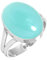 Jeweloporium Aqua Chalcedon Silberring Größe 60 (19,1), 925 Sterling Silber Ring für Damen, klobiger ovaler Edelstein Boho Schmuck