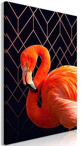 decomonkey Bilder Flamingo 40x60 cm 1 Teilig Leinwandbilder Bild auf Leinwand Vlies Wandbild Kunstdruck Wanddeko Wand Wohnzimmer Wanddekoration Deko Modern