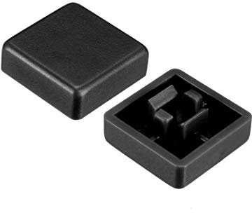 Sourcing map Lot de 20 cache-boutons tactiles 12 x 12 mm pour interrupteur micro tactile 12 x 12 x 7,3 mm Noir