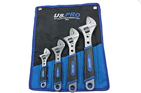 US PRO Tools 4pc Adjustable Wrench/Shifting Spanner Set 6 8 10 12 - 1835