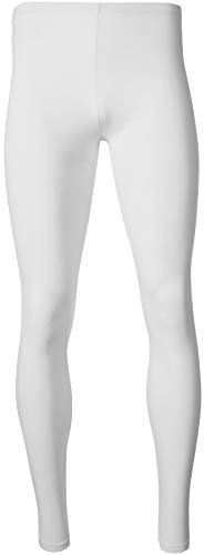 dressforfun 901004 Männer Leggins, Lange Herren Basic Hose, Baumwolle - Diverse Farben und Größen - (Weiß | M | Nr. 304091)
