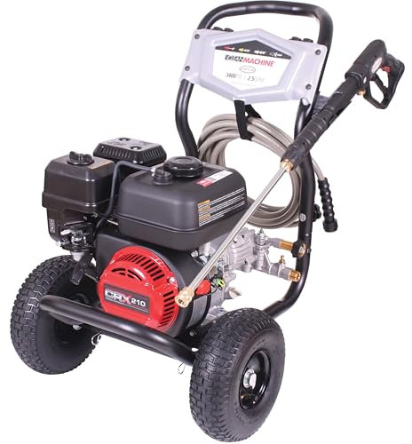 SIMPSON Cleaning CM61083 Clean Machine - Lavadora a presión de Gas de 3400 PSI, 2.5 GPM, Motor CRX, Incluye Pistola de pulverización y Varita, 4 Puntas de Boquilla de Control de Calidad, Manguera