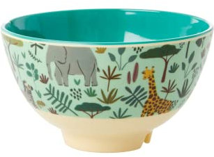 Klein Melamin Schüssel - Grün - Jungle Animals Print