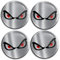Biomar Labs® 4 x 60mm Aufkleber 3D Silikon Silber No Fear Eyes Augen Keine Angst Für Radkappen Nabenkappen Radnabendeckel Rad-Aufkleber Nabendeckel A 10360