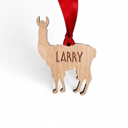 Personalised Animal Bauble - Llama Wooden Christmas Tree Decoration Bauble