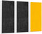 platino24 Schallabsorber-Set Colore aus Basotect G+ mit Akustikfilz, 3 Elemente: 2X in Anthrazit + 1x Sonnengelb je 825x275x50mm, Verbesserung der Raumakustik