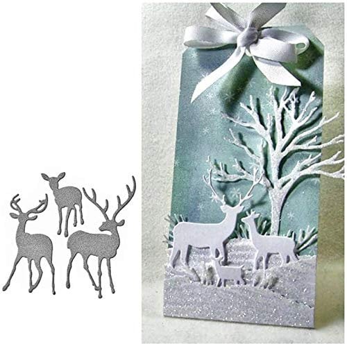 U-horizon Weihnachts-Hirsch-Stanzformen, DIY-Scrapbooking, Metall-Prägeschablone, für Album, Papier, Karten, Kunsthandwerk