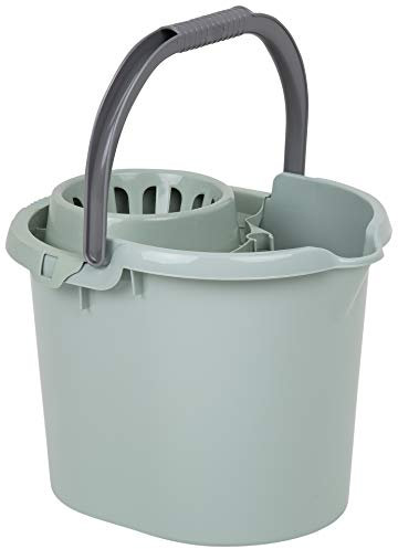 Wham Silver Sage 16 Litre Durable Plastic Mop Bucket with Detachable Strainer