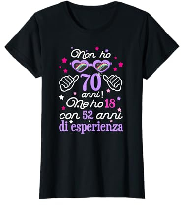 Donna Anni 70 Compleanno Donna Uomo Divertente Regalo Vintage Maglietta