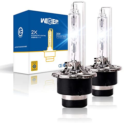 wideep D2S Xenon-HID-Scheinwerfer-Leuchtmittel, 6000 K, 35 W, Auto-Scheinwerfer-Lampe, Ersatzlampe für Fernlicht, 2 Stück