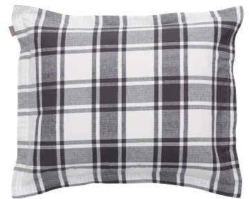 GANT Flannel Check Kopfkissenbezug einzeln Farbe Antracite Größe 80x80cm kariert Baumwolle Winterbettwäsche