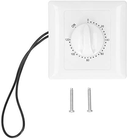 Tiiyee Interruptor de Temporizador Pared, Interruptor de Temporizador de Cuenta Regresiva Temporizador Digital Socket Control para Atrás Tiempo Ventilador de Baño Luces Ventilador Escape 120 min