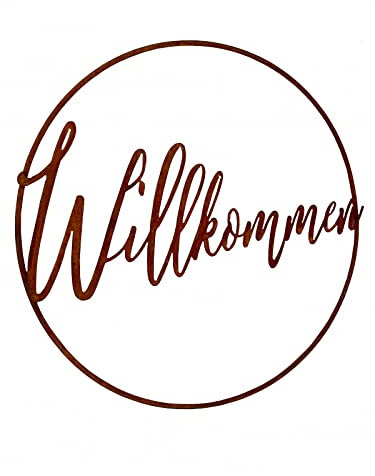 Willkommen Rostdeko Ring Edelrost Metall Dekoration Haus & Garten Deko-Idee