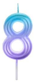 Party Time Zahlenkerze Ombre - Nr. 8