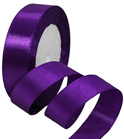22m Satinband Geschenkband Lila 25mm Breit,Seidenband Lila Dick Schleifenband Satin Dekoband Geschenkverpackung Deko Band Stoffband für Halloween Weihnachten Hochzeit Taufe Geburtstag DIY-Handwerk