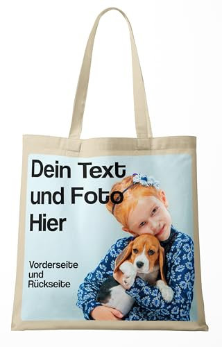 BLAK TEE Personalisierbarer Selbst Gestalten mit Foto und Text Wiederverwendbare Einkaufstasche Natürlich