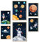 MeinBaby123® Kinderzimmer Poster Astronaut | 6er Set Poster Set 2x DIN A4 & 4x DIN A5 | Weltall Raketen Planeten | Kinderzimmer Deko Mädchen Junge | Babyzimmer (Astronaut V1)