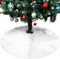 YXHZVON Coperta rotonda per albero di Natale, 120 cm, in pelliccia sintetica bianca, per feste di Natale