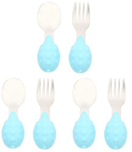 Toddmomy 3 Sätze Babygeschirr Edelstahlbesteck Babylöffel Säuglingslöffel Silikonlöffel Geschirrtuch Essgabeln Für Babys Baby Silikon Gabel Kind Kurzer Griff Esslöffel Rostfreier Stahl