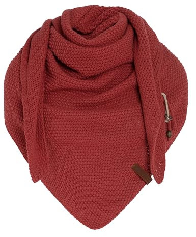 KNIT FACTORY - Dreiecksschal Coco - Damen Strickschal mit Wolle - Umschlagtuch für den Herbst und Winter - Winterschal - Dreieckstuch - Hochwertige Qualität - XXL Schal - 190 x 85 cm - Baked Apple