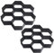 2 Packs Concrete Slab Moulds Walk Path Maker Mold Pavement Irregular Driveway Brick Patio Concrete Slab Path Walk Maker Frame DIY Driveway Garden Pavement Mould (Black 30 * 30cm)