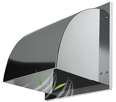 Edelstahl Ablufthaube 300mm 350mm 400mm Quadrat Ablufthaube Lüftungsgitter Mit Mesh Screen Wetterschutz Küche Dunstabzugshaube Abdeckung Außen Dickerer Rahmen Kanalabdeckung Für Garage Küche Bad ( Siz