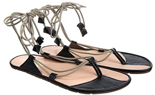 Magical Shoes Damen Sandalen Barfuß Frauen Schuhe Barefoot für Sommer mit Nullabsatz Leder MOANA Flache Sandaletten Barfussschuhe Damensandalen Barfusssandalen Größen von 36EU-43EU BLACK 42