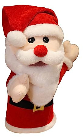 Pädagogisches Spielzeug 1 Stück Weihnachtsmann-Handpuppe Mini-Tierspielzeug Ausgestopfte Hunde Für Kinder Plüschtier Weihnachtshandpuppen Weihnachtsmann- Für Kinder