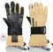 devembr Skihandschuhe mit Handgelenkschützern, Warme Snowboardhandschuhe für Herren und Damen, Gelb, L