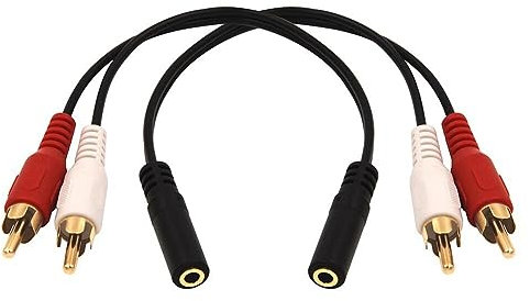 Aublinto 2 RCA 3.5 mm Femelle Câble RCA Mini-Jack 3,5mm vers 2 RCA Adaptateur Cinch Câble Compatible avec Téléphone Tablette TV PC Ampli Subwoofer