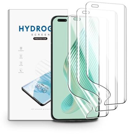 nvskvd Pellicola Protettiva in Idrogel per Honor Magic 5 Pro 5G, 3 Pezzi Trasparente HD Morbida TPU Pellicola Protettiva per Display ID Impronte Digitali(Non Vetro Temperato)