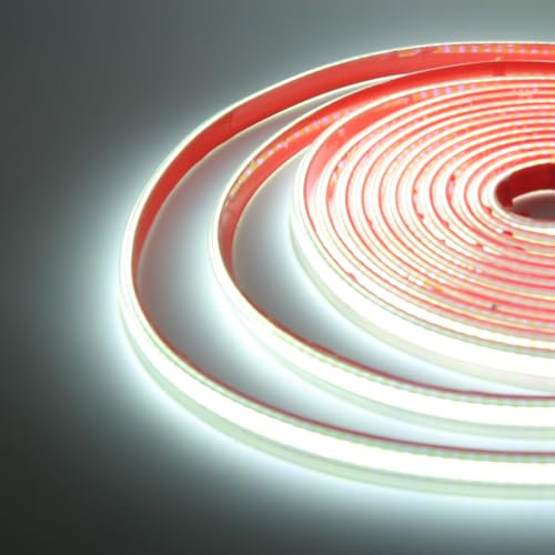 KISUFU Tira de LED COB 220V, Alto brillo Impermeable IP65, 288 LEDs/m Tira de LED COB, Cada Corte de 50cm LED Strip Light para Interior Exterior.