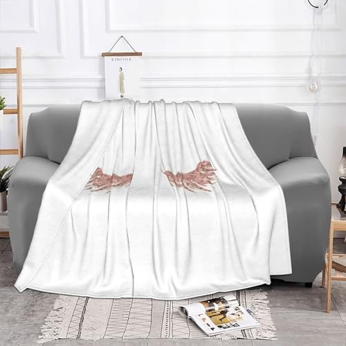 Rose Gold Eyelashes Fleece Throw Blanket - Microfiber Fleece Blankets For Sofa Bed Couch And Travel 40X30