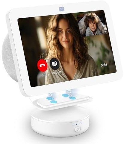 PlusAcc Akku für Sh○w 8 (3. Generation) - 10000 mAh tragbarer Batterie, einstellbare Akkustation mit USB-C Ausgangsanschluss kompatibel mit iPhone, LG Smartphone & Sh○w 8 3. Gen(Weiß)