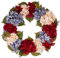 Hollyone 51 cm Künstliche Hortensienkranz für Haustür, Falsche Blumen Türkranz, Faux Beige Rot Blau Hortensien Kranz Deko für Haustür, Mantel, Wand, Bauernhof Deko