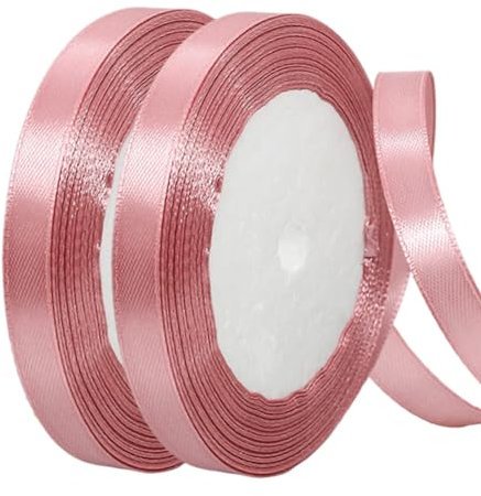 44m Ruban de Satin Rose Poudré Gros 10mm,Ruban Satin Ruban Cadeau Emballage,Ruban Bouquet Mariage,Ruban Tissu pour Couture,Nœuds,Noel,Artisanat,Voitures,Gâteau,l'artisanat de Décoration de la Maison