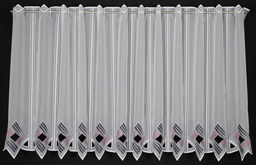 Gardinen Kranzusch Scheibengardine Moderne Lochstickerei 60x80 cm H/B brombeer/Dark violett Bistrogardine Vorhang Küche 1er Pack