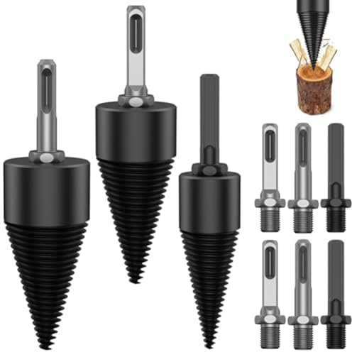 Lwaviwer 12 separadores de troncos de leña, con 9 tornillos de taladros eléctricos resistentes y resistentes, para taladro eléctrico