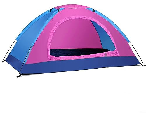 QOXEZY Tenda da campeggio ultraleggera, con borsa per il trasporto, facile da montare, per campeggio, escursioni, 1 persona rosa