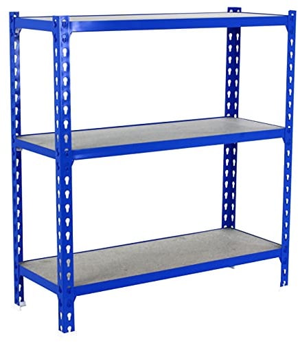 PROREGAL Schwerlastregal SMALL MULI | HxBxT 100x110x50cm | 3 Fachböden | Fachlast 200kg | Blau | Lagerregal Kellerregal Werkstattregal