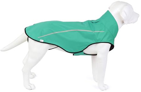 Mile High Life Hunde-Regenmantel, verstellbar, wasserdicht, Haustierkleidung, leicht, mit reflektierenden Streifen, einfacher Einstieg, Grün, Größe XS