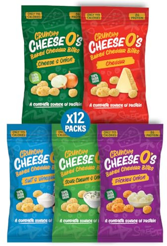 CheeseO's Puffkäsenuggets - verschiedene Sorten Sortiment 12 Beutel à 20g - Ketosnacks - Perfekt für Aperio - Reich an Proteinen - kohlenhydratarm - Keto-/Keto-Diät - Glutenfrei