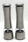 Buckingham 30910 Premium Electric Salt and Pepper Mills Set, Battery Adjustable Ceramic Grinders & One Touch Operation, Stainless Steel, Silver