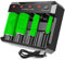 4 Bay AA AAA C D Battery Charger for Lithium Ni-mh Ni-cd Rechargeable Batteries,Smart LCD Battery Charger with Type C Fast Independent Charging Slot