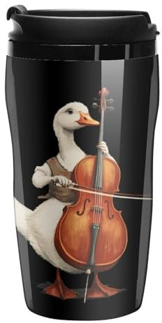 Cello Goose Music Artist Coffee Cup Reusable Travel Mugs Double Wall Plastic Cups Tumbler with Lid 250ml