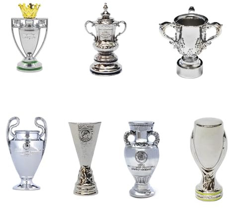 YYDSTES Mini Soccer Champions Trophy Metal Model High Simulation Football League Trophies Models Fans Collection Souvenir Desktop Ornaments Creative Gifts,A,7pc