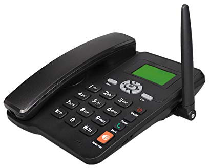 Classic Desk Phone - Wireless SIM Card Home Telephone with Caller ID, Redial, Hands-free, Clear Voice, Radio Function, Quad Band