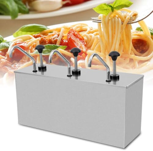 Edelstahl-Pumpe, Soßenspender, Gewürzspender, Catering, Ketchup-Spender, Senf, Ketchup-Spender, Pumpe (4 l/3 x 4 l) (3 x 4 l)