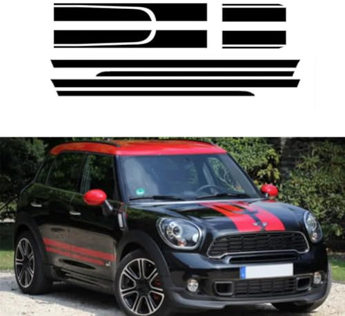 Automobil Auto Dual Racing Stripes Motorhaube Kofferraum Aufkleber, für Mini Cooper Vinyl Aufkleber Auto